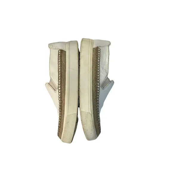 Vince Bates Espadrille Skate Sneakers White Burlap Size 36/6 - Picture 6 of 7